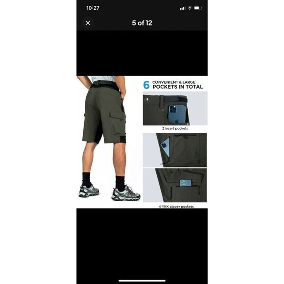 XKTTAC Mens MED Tactical Quick Dry Lightweight Stretchy Shorts Cycling Fitness - Picture 4 of 13
